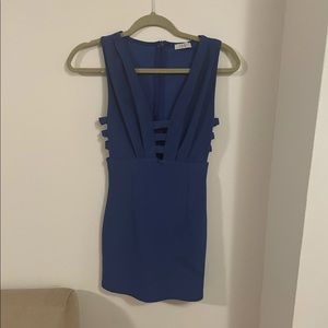 Tobi Electric Blue Cut Out Mini Dress